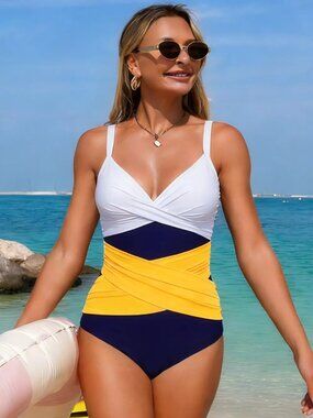 Color Block One-Piece Swimsuit